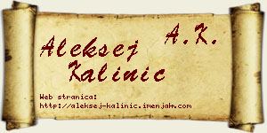 Aleksej Kalinić vizit kartica